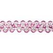 [157R-30030] [157R] 2-färgat paljettband Blomma (Fuchsia)