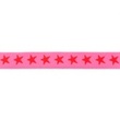 [173R-42794] [173R] Elastic With Two-coloured Woven Star 20 mm (Bright Pink)