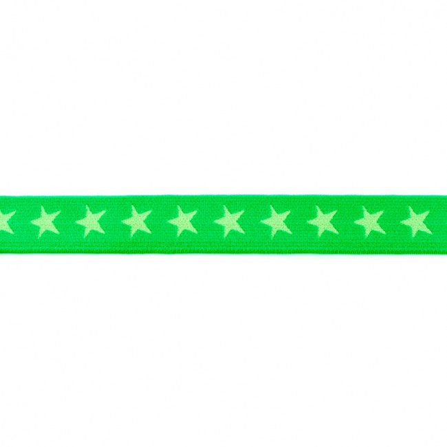 [173R] Elastic With Two-coloured Woven Star 20 mm