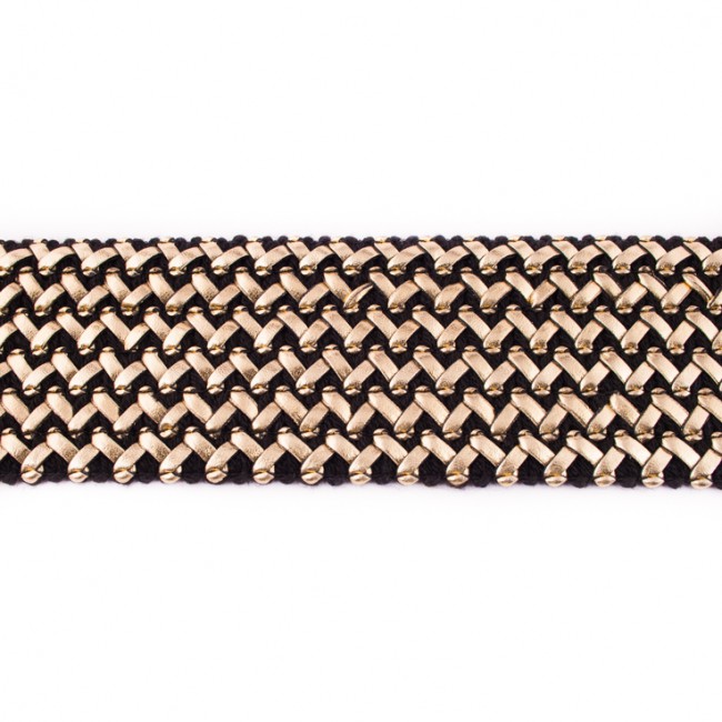 [209R] Braided Elastic With Leather
