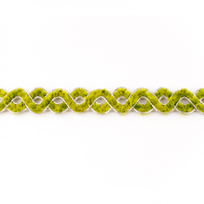 [212R] Chenille Wave Trim With Silver