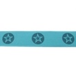 [223R-42921] [223R] Gummiband Mit Gewebte Stern Rund Zweifarbig 40 mm (Dunkel Mint)