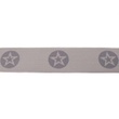 [223R-42923] [223R] Gummiband Mit Gewebte Stern Rund Zweifarbig 40 mm (Hell Grau )