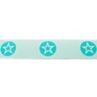 [223R-42925] [223R] Gummiband Mit Gewebte Stern Rund Zweifarbig 40 mm (Mint)