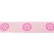 [223R-42927] [223R] Gummiband Mit Gewebte Stern Rund Zweifarbig 40 mm (Hell Rosa)