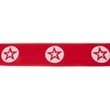 [223R-42929] [223R] Gummiband Mit Gewebte Stern Rund Zweifarbig 40 mm (Rot)