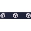 [223R-42930] [223R] Gummiband Mit Gewebte Stern Rund Zweifarbig 40 mm (Dunkel Blau)