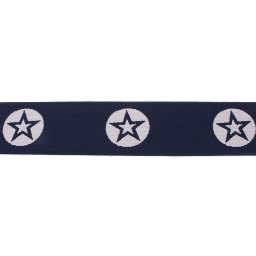 [223R] Elastic With Woven Star Round 2-Coloured 40 mm