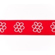 [257R-42540] [257R] Gumka w tkane kwiaty (Czerwony)