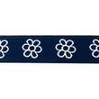[257R-42543] [257R] Élastique Avec Tissé Fleur (Bleu Foncé)