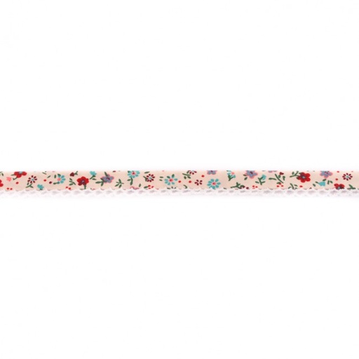 [267R] Popline Bias Binding Flower With Lace