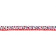 [268R-42856] [268R] Popelinowa Taśma Skośna W Kwiaty Z Koronką (Jasny Czerwony)