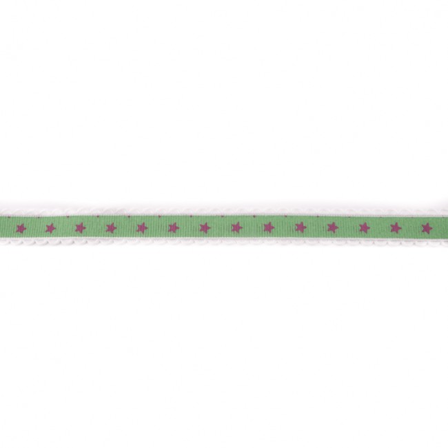 [303R] Rib Ribbon Star With Lace