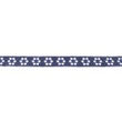 [308R-43472] [308R] Jeans Ribbon With Woven Flower (Cobalt)