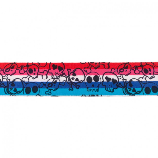 [363R] Elastiek Multi Streep Breed Doodshoofd