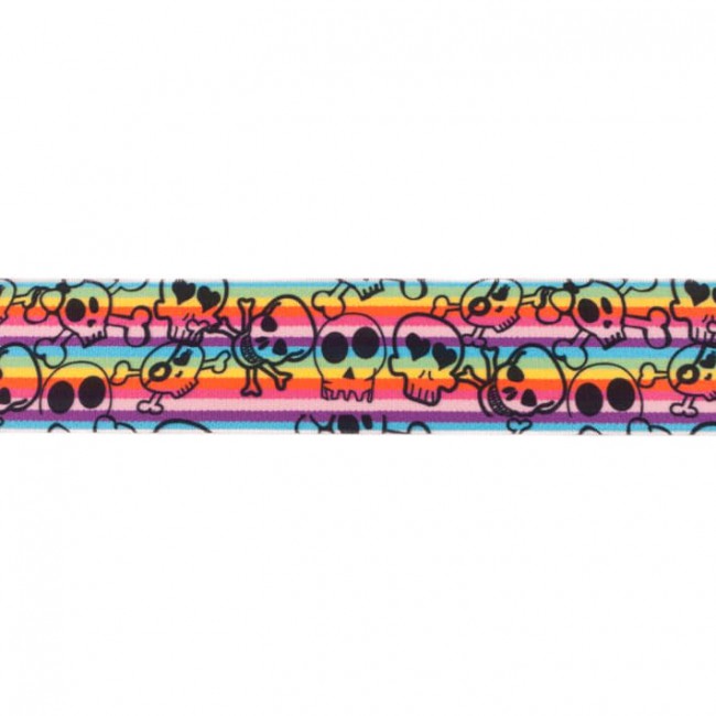 [365R] Gummi Multi Streifen Schmal Totenkopf