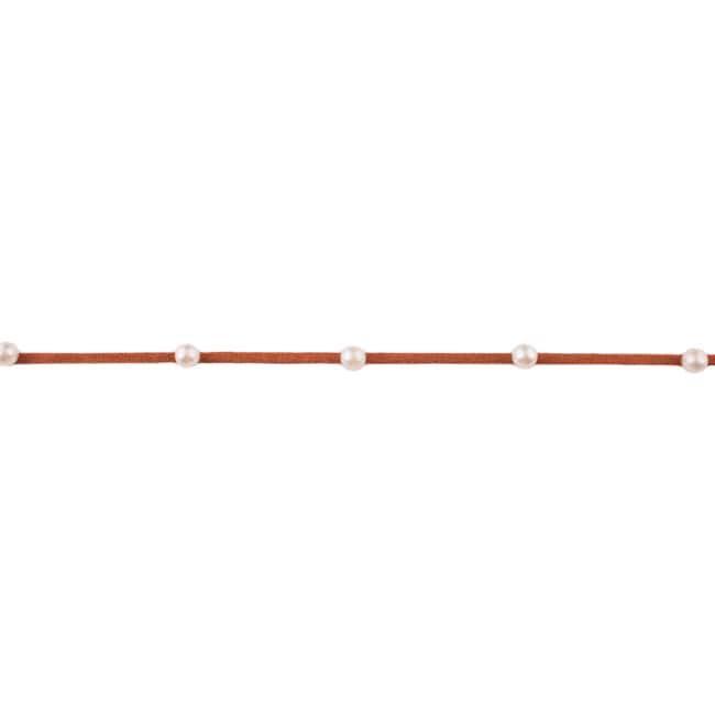 [370R] Wildlederband Mit Perle