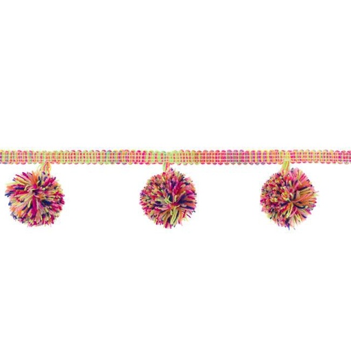 [399R] Pom Pom Lace Mega Multi
