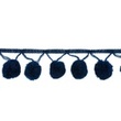 [404R-31543] [404R] Ruban Galon Pompons Énorme Uni (Bleu Foncé)