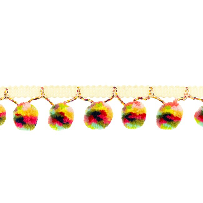 [408R] Ruban Galon Pompons Afrique