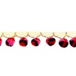[408R-31396] [408R] Ruban Galon Pompons Afrique (Rouge)