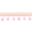 [417R-31613] [417R] Ruban Galon Pompons Croix (Rose)