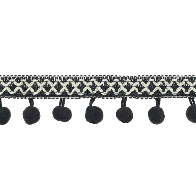 [417R] Ruban Galon Pompons Croix