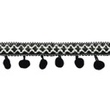 [417R-31620] [417R] Ruban Galon Pompons Croix (Noir)