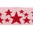 [420R-32087] [420R] Cuff / Materiał Żakardowy Gwiazdy (Czerwony)