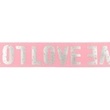[474R-32223] [474R] Polyamid Gummiband Love Silber (Rosa)