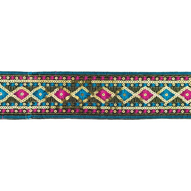 [595R] Check Ribbon Sequin Trim