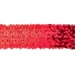 [615R-45171] [615R] Stretchable Sequin Trim 55 mm (Red)