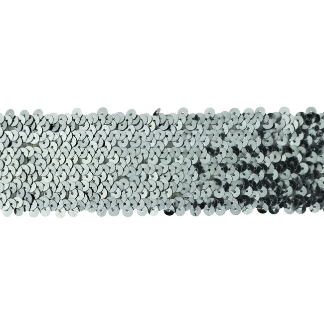 [615R] Stretchable Sequin Trim 55 mm