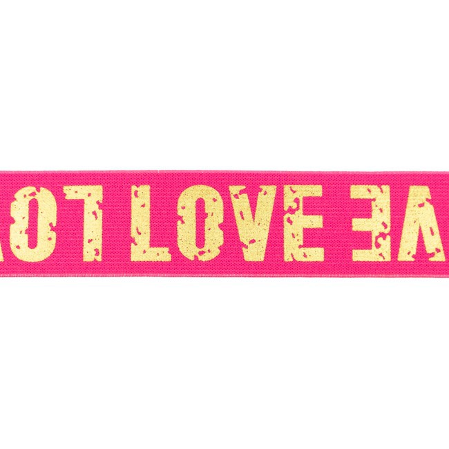 [645R] Goma Elástica Poliamida Love Oro