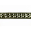 [656R-45645] [656R] Jacquard Ribbon Gold Flower (Black)