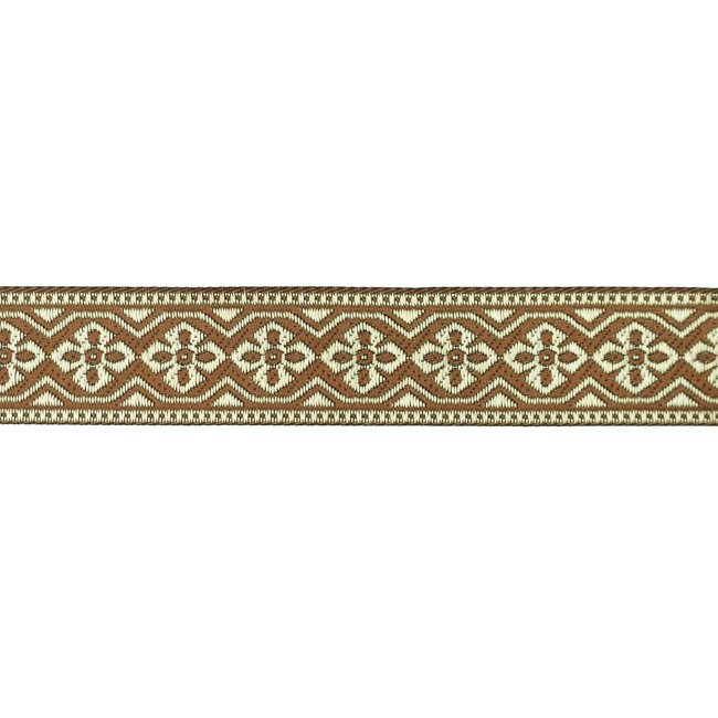 [656R] Jacquard Ribbon Gold Flower