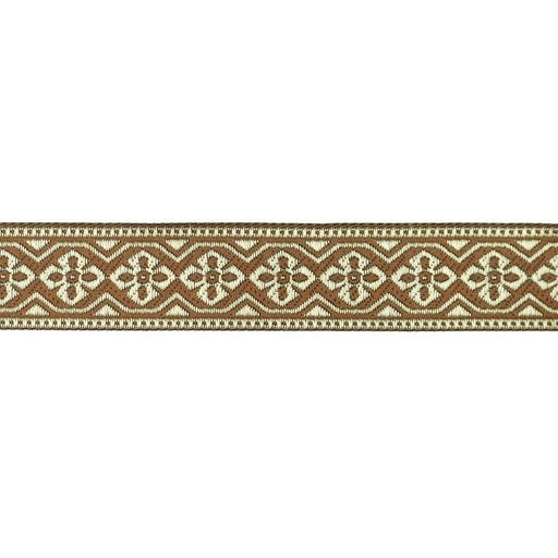 [656R] Jacquard Ribbon Gold Flower