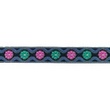 [657R-45658] [657R] Ruban Jacquard Fleurs (Jeans)