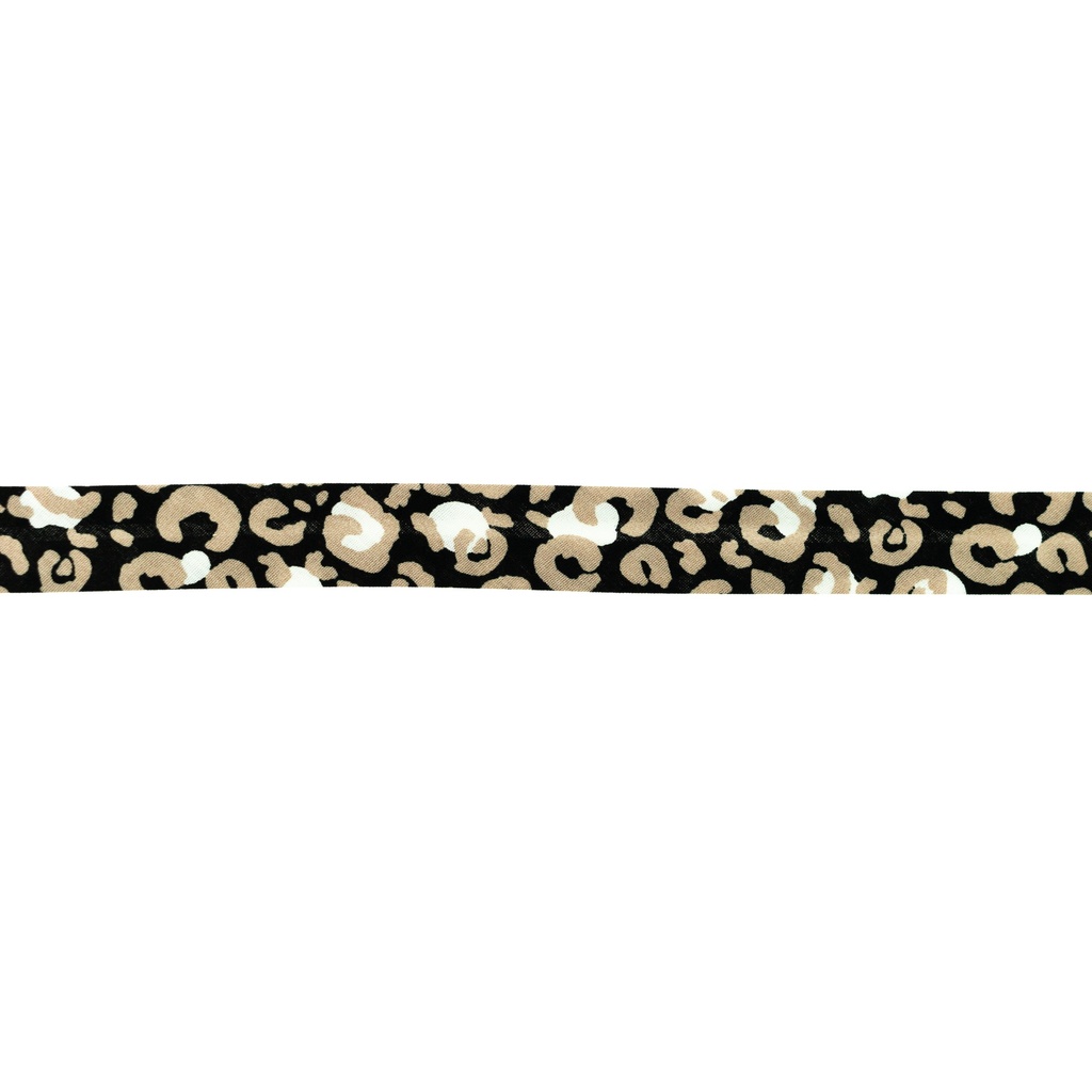 [662R] Cinta Al Bies De Popelin Estampado Pantera