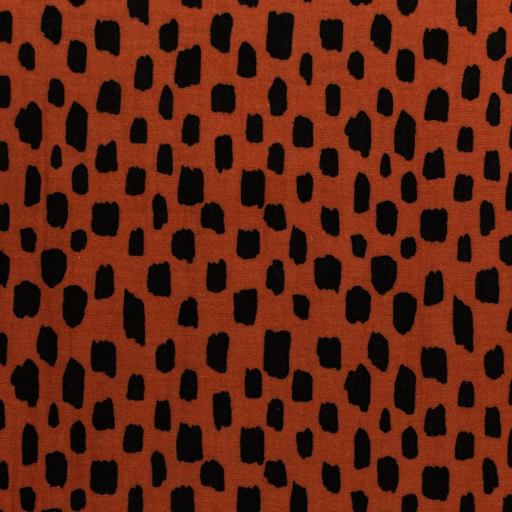 [S963R] Double Gauze Cotton Crinkled Pencil Pattern Dark