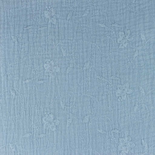 [S1008R] Double Gauze Embroidered Floral