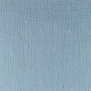 [S1009L-184487] [S1009L] Double Gauze Embroidered Star Flower (Baby Blue)
