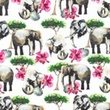 [S1036R-183006] [S1036R] Popeline Digital Druck Mix 29 (Elefant)