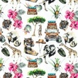 [S1036L-183007] [S1036L] Poplin Digital Printed Mix 29 (Jungle)
