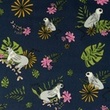 [S1048R-183552] [S1048R] Poplin Tryck Lemur (Marinblå)