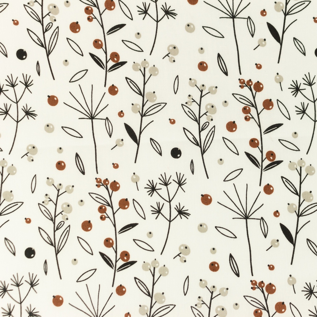 [S1052R] Poplin Printed Wild Berries Snoozy Fabrics