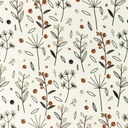 [S1052R-183531] [S1052R] Poplin Printed Wild Berries Snoozy Fabrics (Cognac)