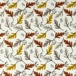 [S1053R-183586] [S1053R] Poplin Printed Leaves Snoozy Fabrics (Brick)