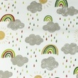 [S1056L-183475] [S1056L] Poplin Printed Rainbow Clouds Snoozy Fabrics (Old Green)