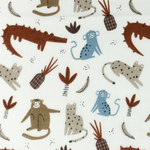 [S1057R] Double Gauze Cotton Flat Animals